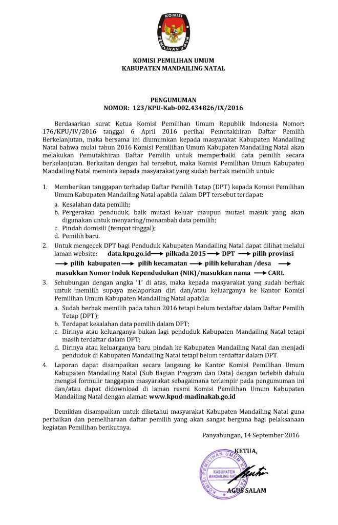 pengumuman-kpu-madina-pemutakhiran-daftar-pemilih-berkelanjutan